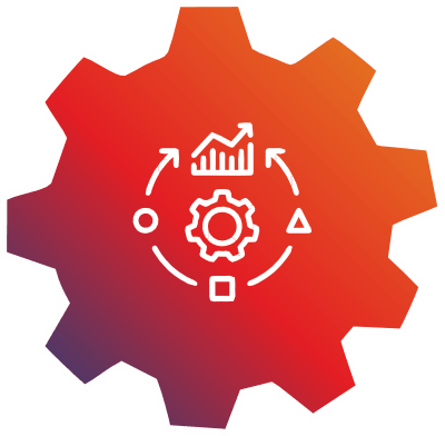 Icon is often used to represent concepts like automation, process optimization, or business efficiency