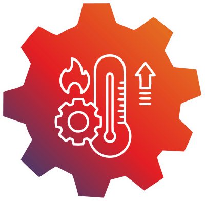Graphic represents industrial processes related to heat and mechanics